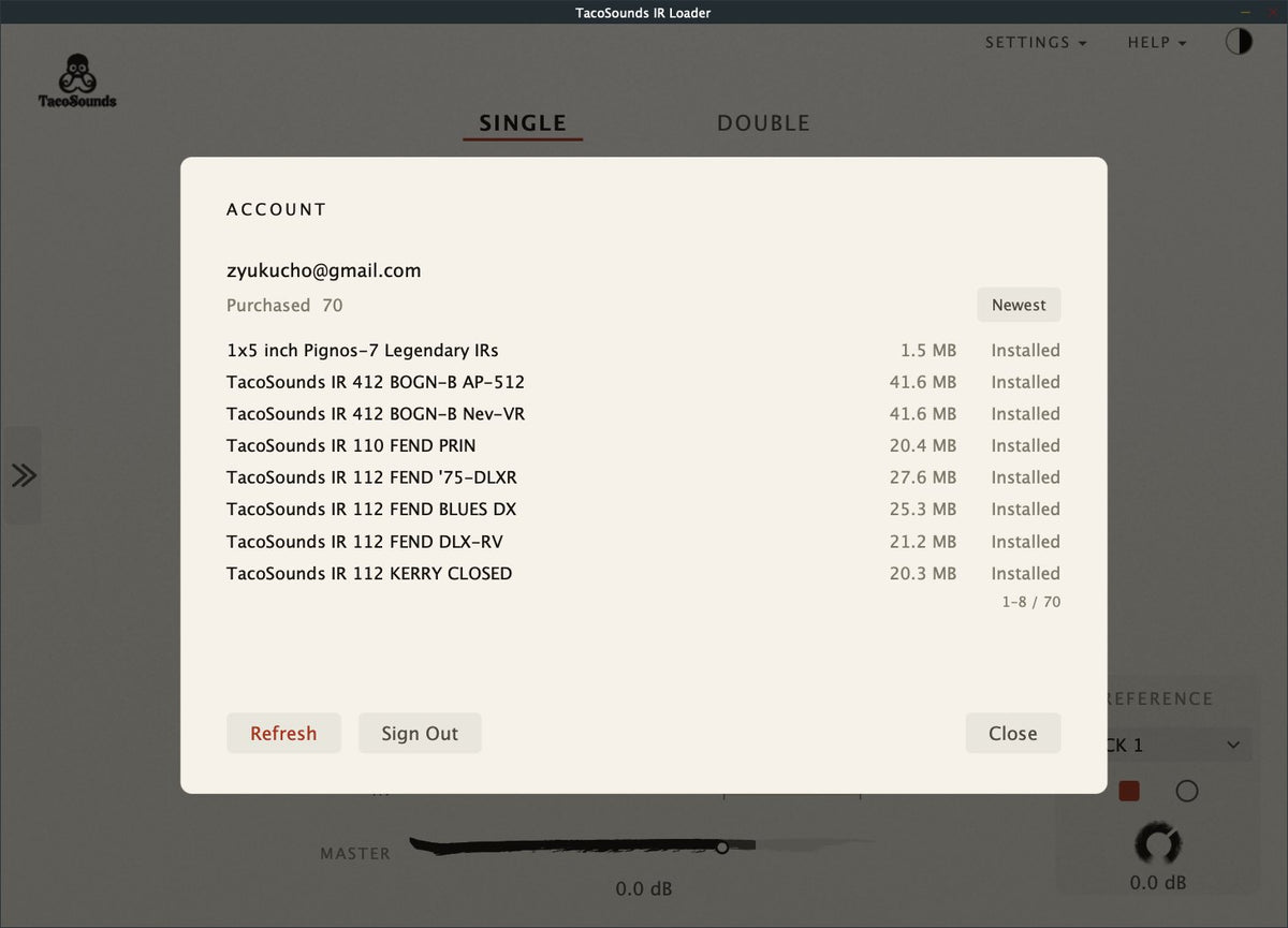 TacoSounds IR Loader — ACCOUNT (purchased IR packs)